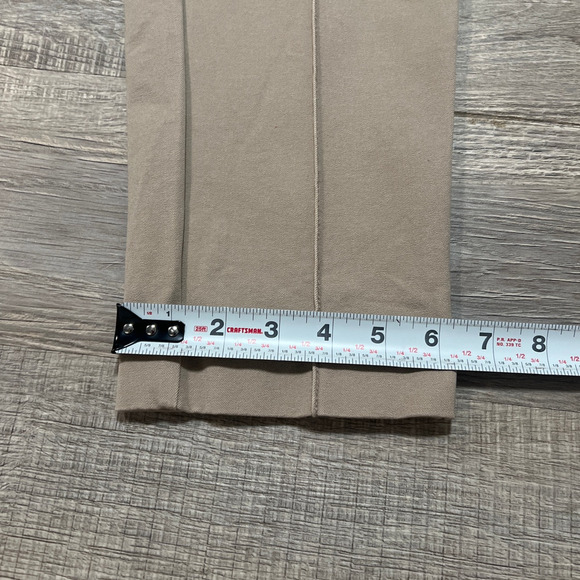 John Mark Large Pull On Cotton Trouser Pants Straight Leg Pleat Stretch Tan - Picture 10 of 10